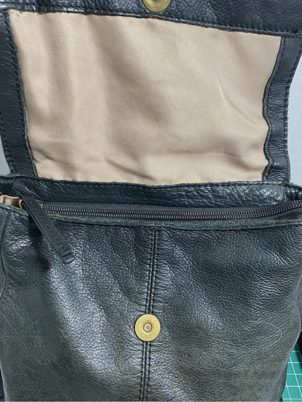 American Leather Co Genuine Super Soft Leather Backpack Black Top Sides Snaps